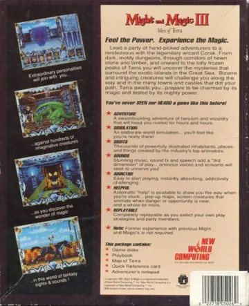 Might & Magic III - Isles of Terra_Disk2 box cover back